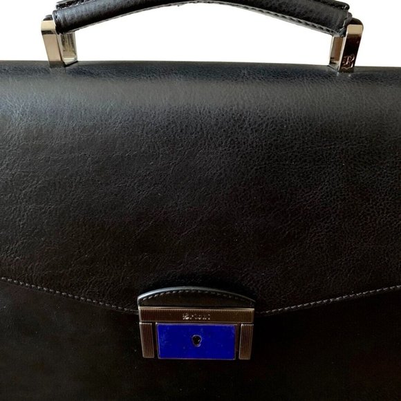 Brioni Leather Briefcase Document Holder Saffiano Abraham w/ Lapis Lazuli Stone - Picture 6 of 8